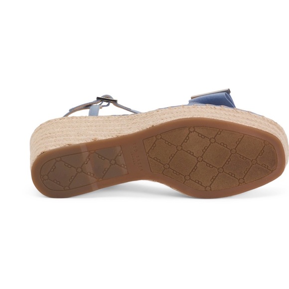 Ted Baker Light Blue Bow Espadrille Wedge Sandals - Picture 3 of 4